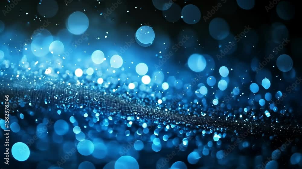 Poster captivating blue bokeh lights shimmering softly on a dark background creating an enchanting visual e