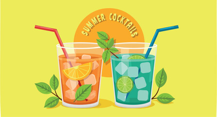 two refreshing summer cocktails with and lime