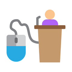 Obraz premium Online Lecture Vector Flat Icon Design