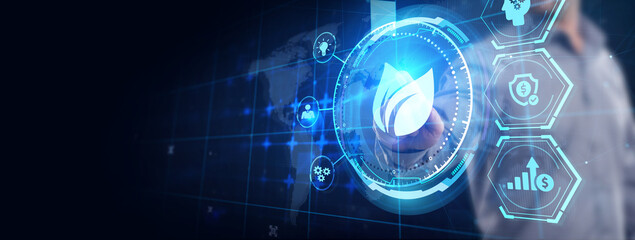 ESG Environmental Social Governance concept. Technology, Internet and network concept.