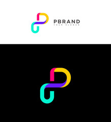 Colorful Intertwined P Logo Design for Brand Identity