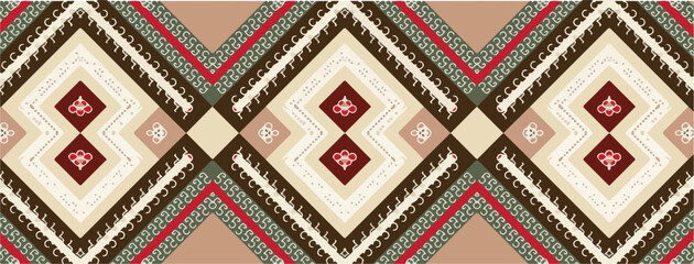 Pattern simple ethnic design in the Philippines. Traditional ethnic patterns vectors It is a pattern created by combining geometric shapes. Design for print. Using in the fashion industry