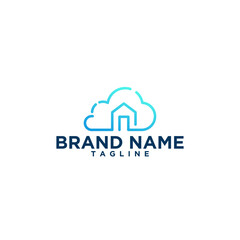 blue color combination cloud and home logo for download