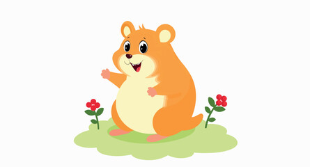 Fototapeta premium cheerful hamster in a playful cartoon