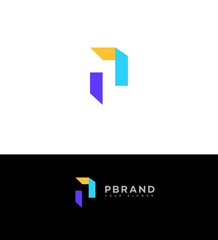Abstract Colorful Letter P Logo Design for Branding