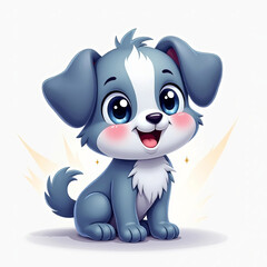 Naklejka premium Pawsitively Adorable The Joyful Pup in a Sunny Meadow