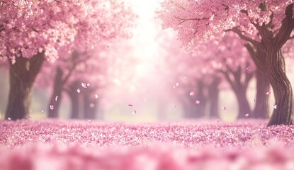 Pink Cherry Blossom Grove