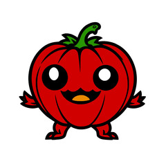 happy tomato vegetable cartoon, illustration