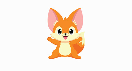 adorable cartoon fox with a cheerful expression