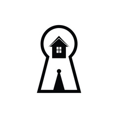 home and key logo illustration 