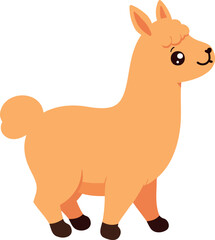 adorable cartoon alpaca in light