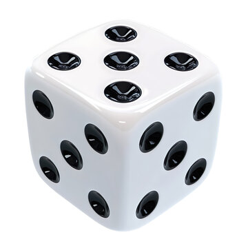 3d Rolling dice icon . White roll cubes for gamble games concept, casino token concept. 3d dice cube icon