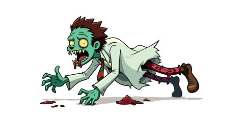 Obraz premium crawling zombie in a lab coat