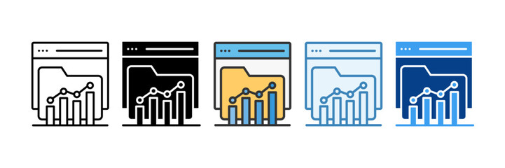 Analytics Icon Set Multiple Style Collection