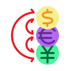 Foreign Exchange (Forex) Trading Vector Flat Icon Design