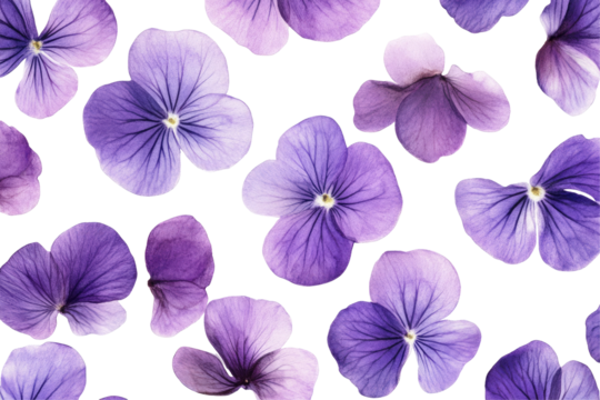 Purple Floral Patterns on transparent background