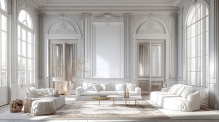 Sunlit Elegance in a Classic White Room.