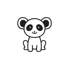 Hand Drawn cute bear silhouette