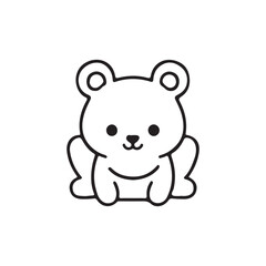 Hand Drawn cute bear silhouette