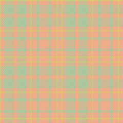 Deep pale salmon Seamless Tartan with Deep greenish grey accents Fabric Design