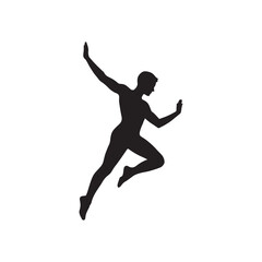 Naklejka premium silhouette of a young man jumping