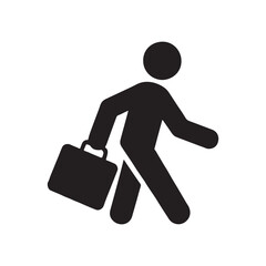 business man walking with suitcase
