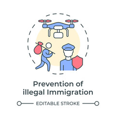 Prevention of illegal immigration multi color concept icon. Movement across borders. Goal of IBM. Round shape line illustration. Abstract idea. Graphic design. Easy to use in promotional material