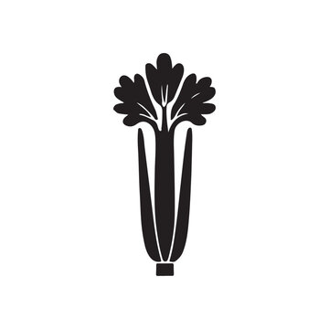 black celery stalk isolated on white clip art preview