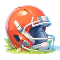 Football helmet illustration on a transparent background sports gear outdoor creative design
