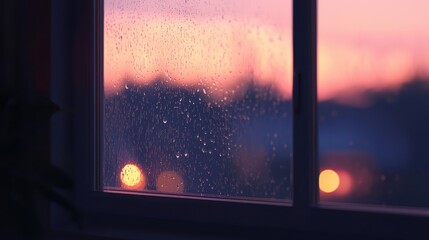 Obraz premium Peaceful Rain on a Window Pane