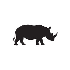 rhino on white silhouette