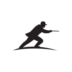 silhouette of a skier