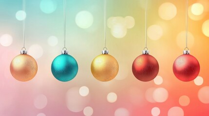 Obraz premium Festive Christmas Ornaments Hanging.