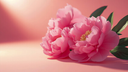 Delicate flowers on a soft pink background make a heartwarming idea for celebrating Mother's Day or Valentine's Day.