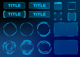 Futuristic HUD UI Elements for Digital Display and Interface Design