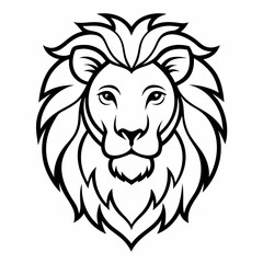 Fototapeta premium lion head vector illustration