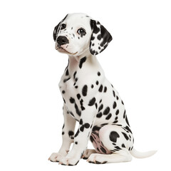 Dalmatian Puppy Sitting on Transparent Background