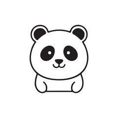 Cute panda logo silhouette