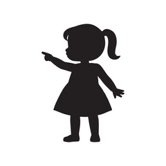 little girl in black dress silhouette