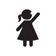 vector illustration of a little girl silhouette
