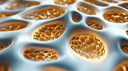 Detailed view of porous bone structure