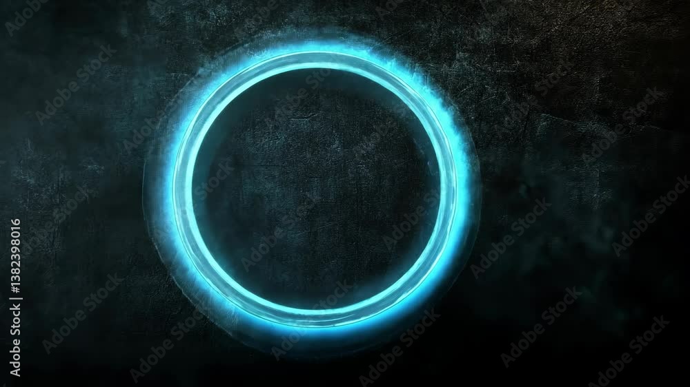 Aufkleber glowing blue circular design on dark textured background created in a digital art style