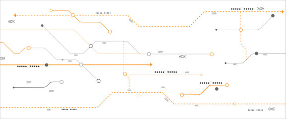 Vector digital technology circuit diagram concept. Vector abstract technology on white background.