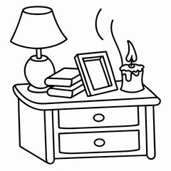 vector illustration of a table lamp