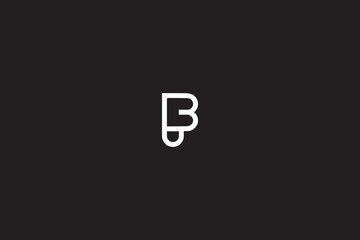 Letter F or FB Monogram Logo with black background. 