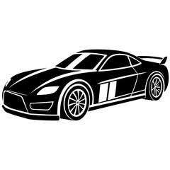 black car isolated on white