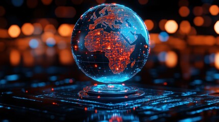 Digital Earth globe, futuristic display