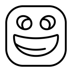 Grinning Squinting Face Outline Style Icon