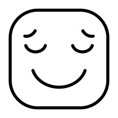 Fototapeta premium Pensive Face Outline Style Icon