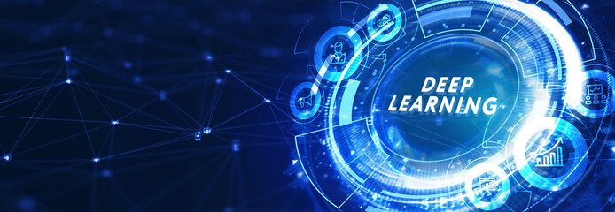 Obraz premium Deep learning artificial intelligence neural network. Technology, Internet and network concept. 3d illustration